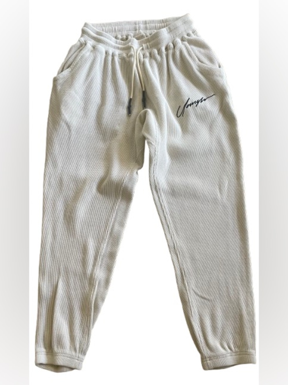 YoungLA Waffle Knit Joggers with Script Logo